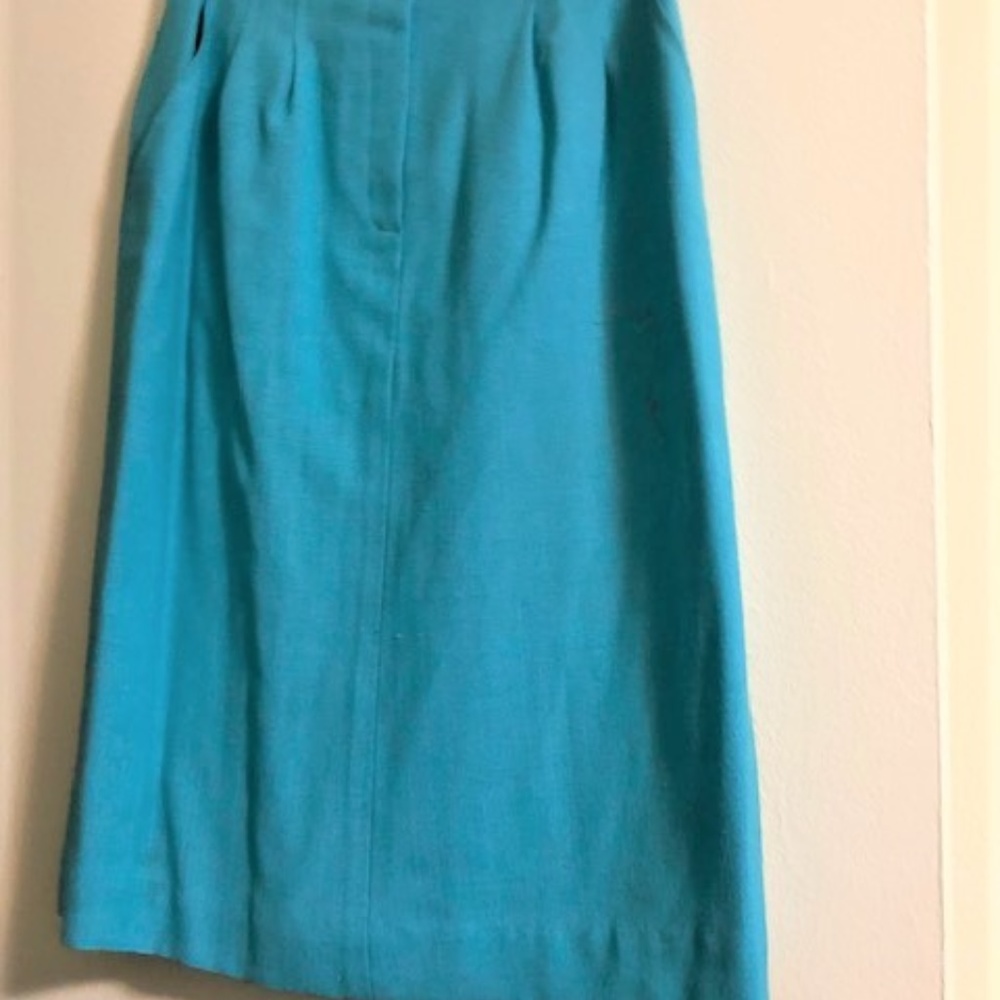 Vintage Evan-Picone Turquoise Straight Skirt